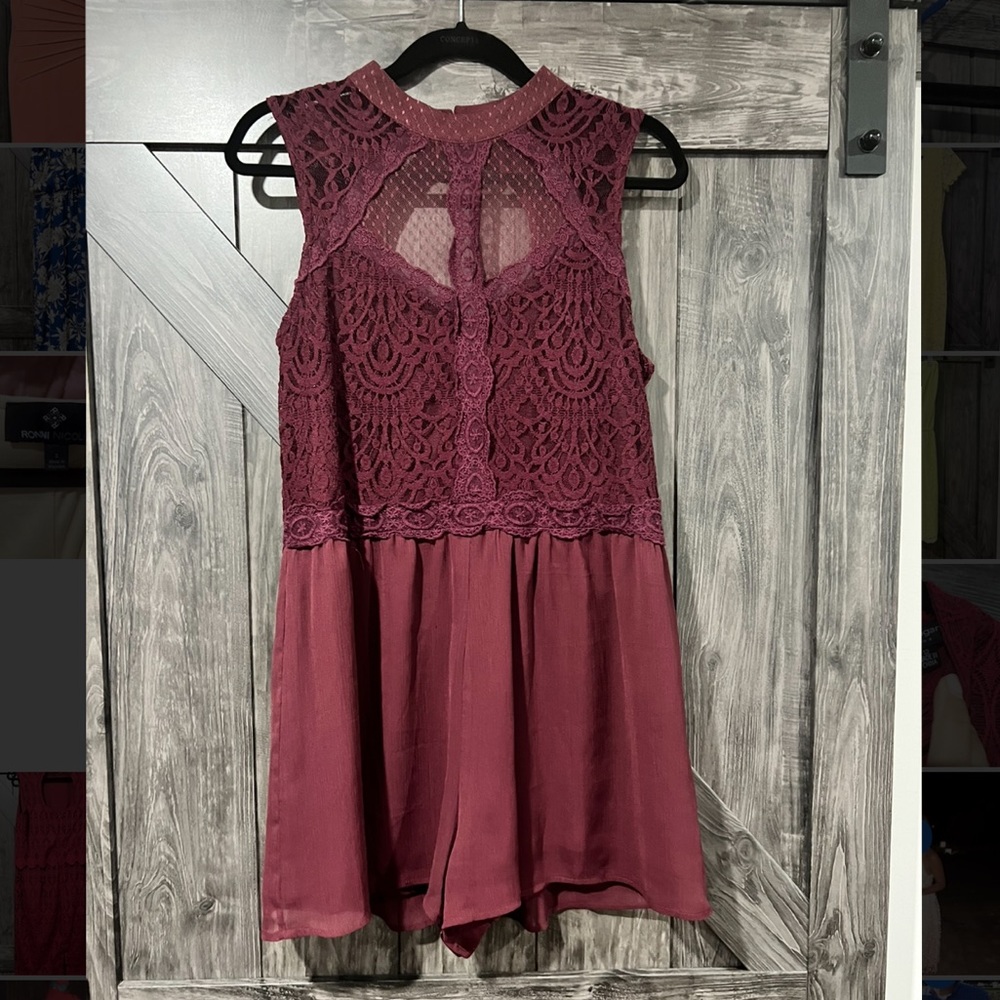 Target (xhilaration) dark red romper, size L (once once)